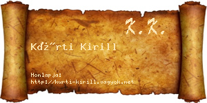 Kürti Kirill névjegykártya